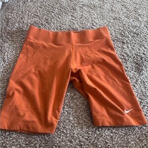 Nike Orange Bike Shorts with Elastic Waistband